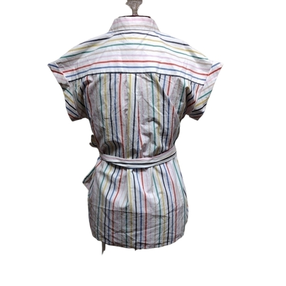 J. Crew Women's Button Front Tie Waist Shirt Size XS - Picture 2 of 3